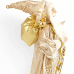 Papai Noel Decorativo Em Pé Com Saco De Presentes Dourado 45cm