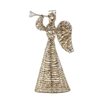 Natal Anjo Decorativo Aramado Dourado 40cm Decoração Natal