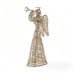 Natal Anjo Decorativo Aramado Dourado 40cm Decoração Natal