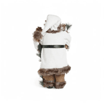 Papai Noel Rustico Presente E Pinhas Branco Marrom 45cm Luxo Natal