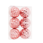 Jogo 6 Bolas de Natal Gomos Rosa 8cm Cromus