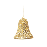 Enfeite Natal Pendurar Sino Vazado Glitter Ouro G Cromus