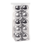 Kit 20 Bolas Natal Sortidas 4cm Prata Cromus