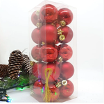 Kit 20 Bolas Natal Sortidas 4cm Vermelha Cromus
