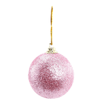 Jogo 6 Bolas De Natal Glitter Brilho Rosa 5cm Cromus