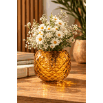 Vaso Vidro Decorativo Ambar Decoração Luxo 21cm
