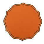 Jogo Americano Nylon Laranja Bordado Verde