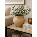 Vaso Decorativo Cerâmica Areia Textura Orgânico 19,5cm
