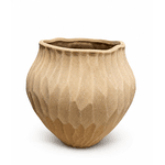 Vaso Decorativo Cerâmica Areia Textura Orgânico 19,5cm