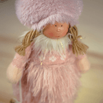 Menina Bonnet Sentada Rosa 50cm