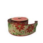 Fita Aramada Azevinho E Poisentia 6,3cmx9,14cm Cromus Natal