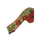 Fita Aramada Azevinho E Poisentia 6,3cmx9,14cm Cromus Natal