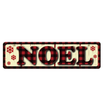 Placa Natalina Noel Melanina Natal 40x11cm