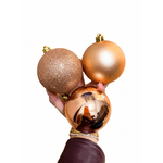 Tubo 8 Bolas De Natal Sortidas Rose Gold 8cm Cromus Natal