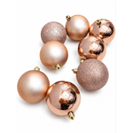 Tubo 8 Bolas De Natal Sortidas Rose Gold 8cm Cromus Natal
