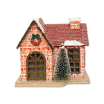 Casinha de Tijolos Decor Natal c Led e Arvore