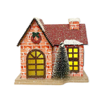 Casinha de Tijolos Decor Natal c Led e Arvore