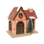 Casinha de Tijolos Decor Natal c Led e Arvore