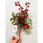 Galho Natalino Berry Vermelho e Pinha 39cm