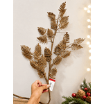 Galho Natalino Dourado Envelhecido C Brilho 85cm Tok Da Casa