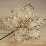 Flor Natalina Champagne Luxo 38cm Natal