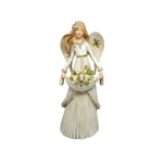 Anjo Decorativo em Resina Flores Presente 30cm Natal