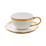 Xícara Café Porcelana Dubai Branco Dourado Dubai 90ml Wolff