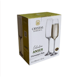 Jogo 6 Taças Champagne em Cristal 290ml Linha Anser Bohemia