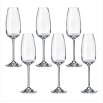 Jogo 6 Taças Champagne em Cristal 290ml Linha Anser Bohemia