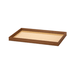 Bandeja Retangular em MDF Marrom com Rattan 45cm Mart