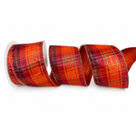 Fita Natalina Aramada 6,3cm Laranja Terracota 9,14m