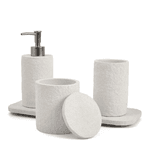 Kit Para Banheiro Lavabo Branco Cimento Mart 4 Peças