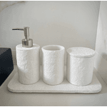 Kit Para Banheiro Lavabo Branco Cimento Mart 4 Peças