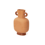 Vaso Em Ceramica Marrom Com Alça Mart 23,5cm