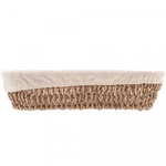 Cesta Oval de Sisal com Forro em Tecido 28cm x 12cm x 6,5cm Wolff