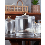 Pote com Tampa Golden Bird 10,5cm x 10,5cm x 14,5cm Cristal Ecológico Wolff