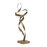 Escultura Decorativa Abstrata Em Metal Bronze 54cm Mart