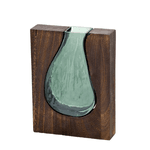 Vaso Decorativo Verde com Madeira 24cm Espressione