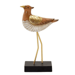 Pássaro Decorativo Cabeça Alta Resina 27cm