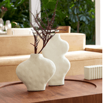 Vaso Organico Em Ceramica Off White Mart 38cm