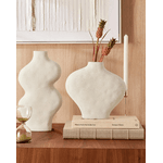 Vaso Organico Em Ceramica Off White Mart 38cm