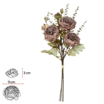 Buque Peonia Ramalhete com Fita Mauve Outono 60cm