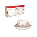 Jogo de Xícaras para Chá com Pires Le Jardin em Porcelana 6 Pçs 160ml