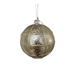 Jogo De 3 Bolas De Natal Champagne Brilho Lantejoula 10cm