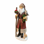 Papai Noel Em Resina Com Pássaros E Presente Tok Da Casa