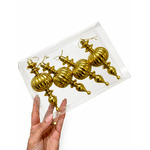 Enfeite Pendente Natal Decoração Dourado 4 Unidades