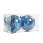 Jogo 2 Bolas De Natal Decorada Disney Stitch 10cm 2 Unidades