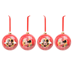 Jogo 4 Bolas Natal Disney Original Mickey Minnie 8cm