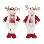 Casal Boneco Natal Em Pé Vermelho e Branco Roupinha Luxo 2und