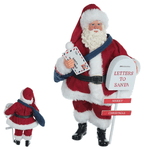 Papai Noel Resina Carteiro Com Caixa de Correio Colorido 27,5cm